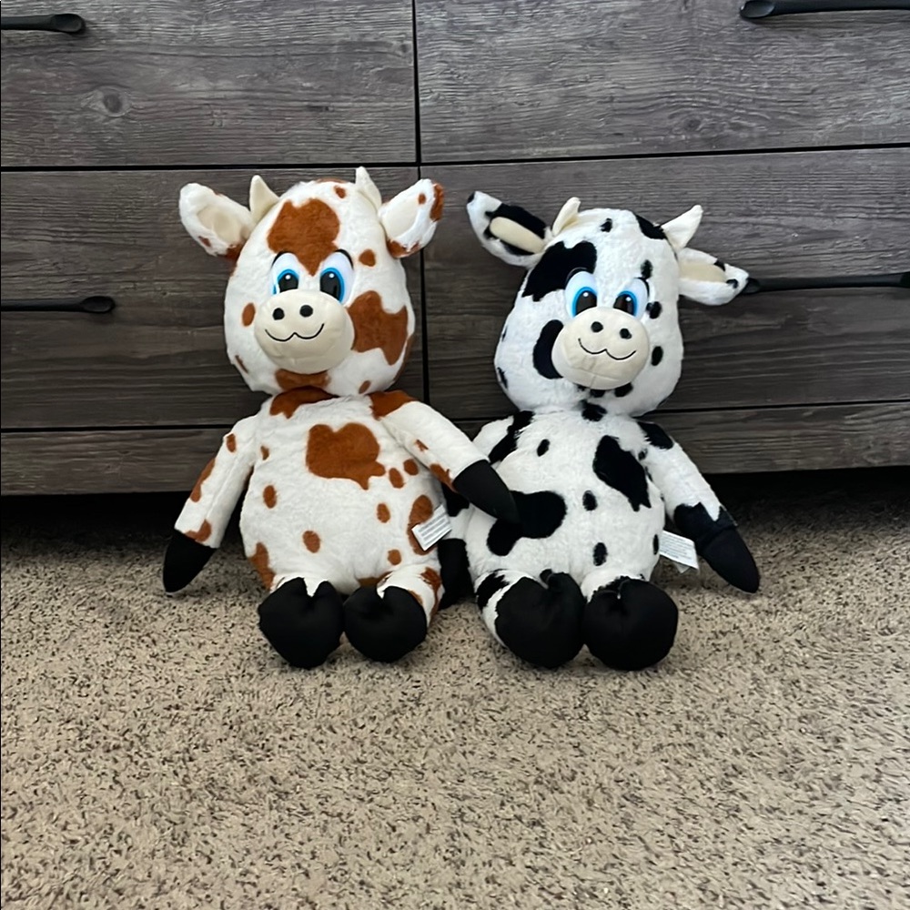 Adorable Cow Plush Toy Set - Brown and Black